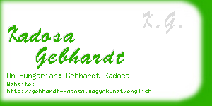 kadosa gebhardt business card